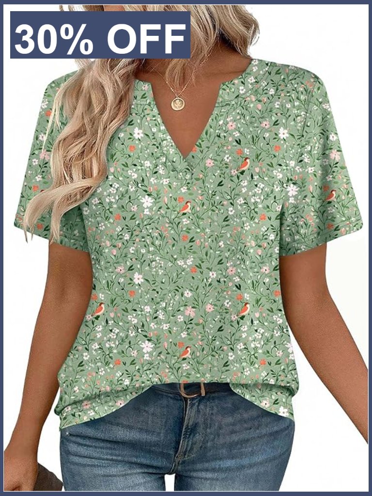Short Sleeve V Neck Tunic Top Dressy Casual Business Blouse